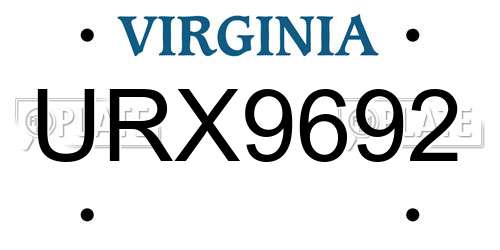 URX9692 Virginia License Plate