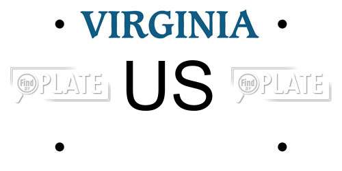 US Virginia License Plate