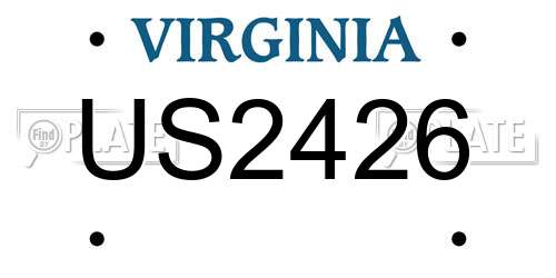 US2426 Virginia License Plate