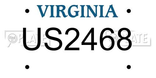 US2468 Virginia License Plate