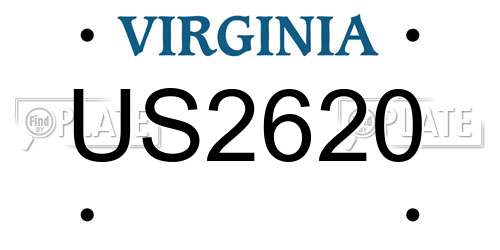 US2620 Virginia License Plate