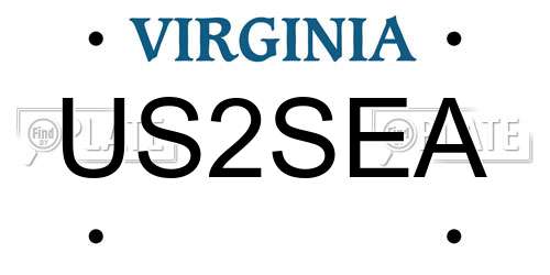 US2SEA Virginia License Plate