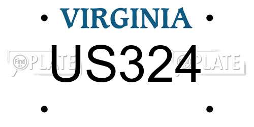 US324 Virginia License Plate