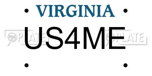 US4ME Virginia License Plate