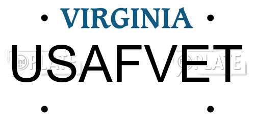 USAFVET Virginia License Plate