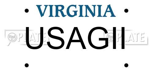 USAGII Virginia License Plate
