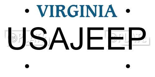 USAJEEP Virginia License Plate