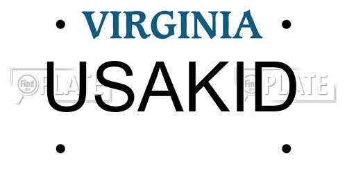 USAKID Virginia License Plate
