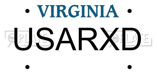 USARXD Virginia License Plate