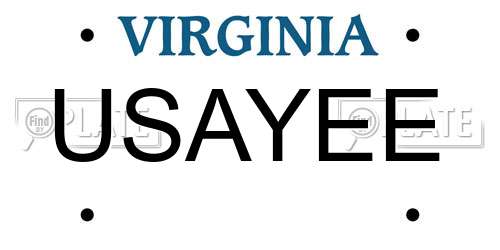 USAYEE Virginia License Plate