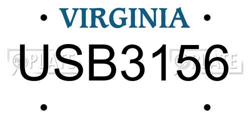 USB3156 Virginia License Plate