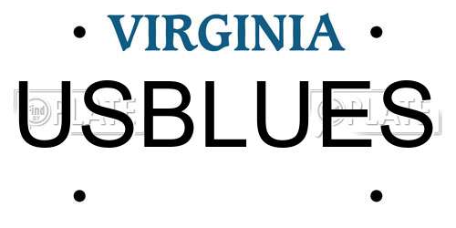 USBLUES Virginia License Plate