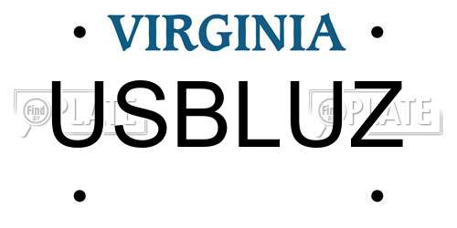 USBLUZ Virginia License Plate