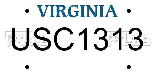 USC1313 Virginia License Plate