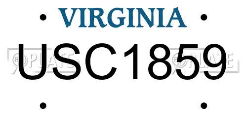 USC1859 Virginia License Plate