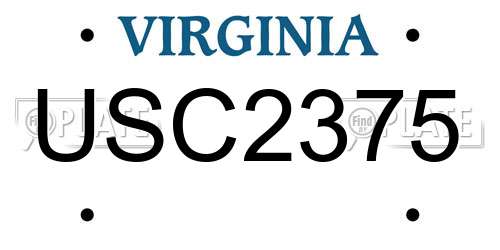 USC2375 Virginia License Plate