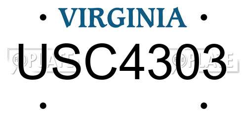 USC4303 Virginia License Plate