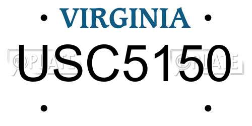 USC5150 Virginia License Plate
