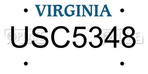 USC5348 Virginia License Plate