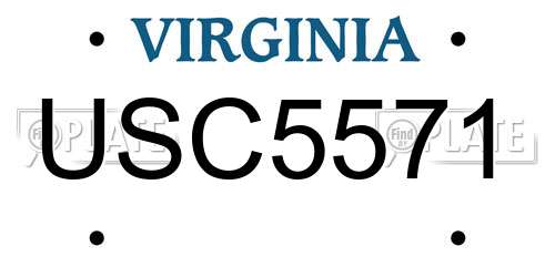 USC5571 Virginia License Plate