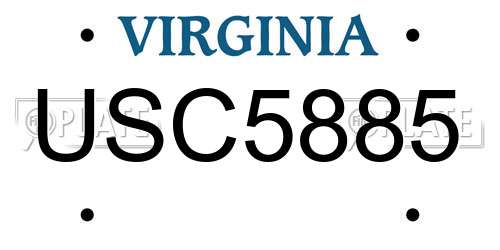USC5885 Virginia License Plate