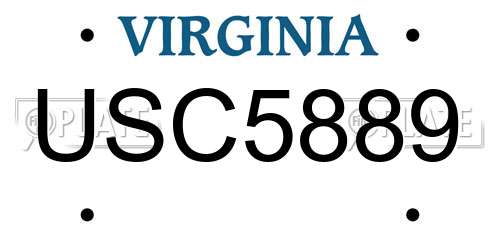 USC5889 Virginia License Plate