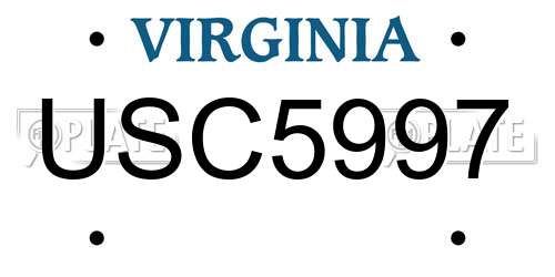 USC5997 Virginia License Plate