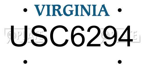 USC6294 Virginia License Plate