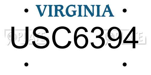 USC6394 Virginia License Plate