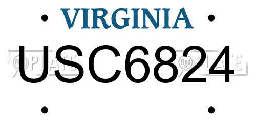 USC6824 Virginia License Plate