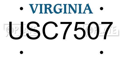 USC7507 Virginia License Plate