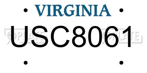 USC8061 Virginia License Plate