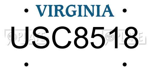 USC8518 Virginia License Plate