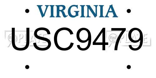 USC9479 Virginia License Plate