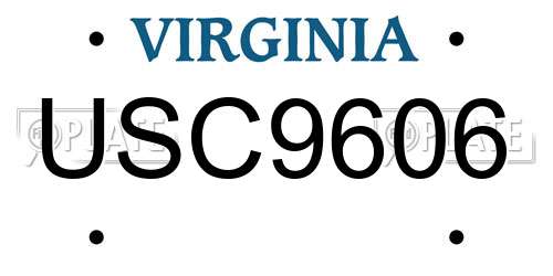 USC9606 Virginia License Plate