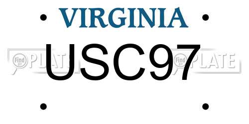 USC97 Virginia License Plate