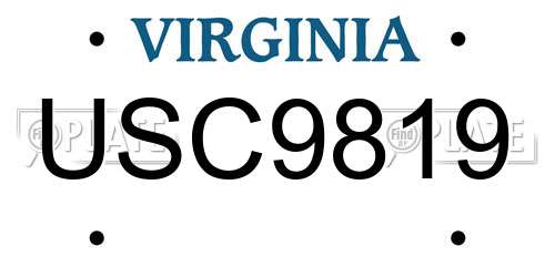 USC9819 Virginia License Plate