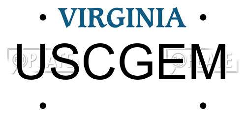 USCGEM Virginia License Plate