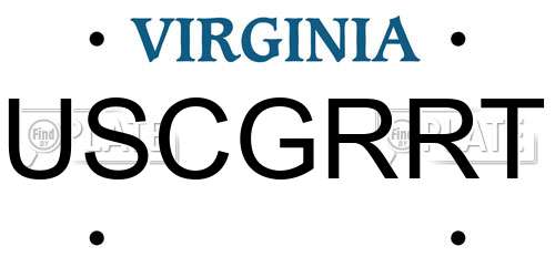 USCGRRT Virginia License Plate