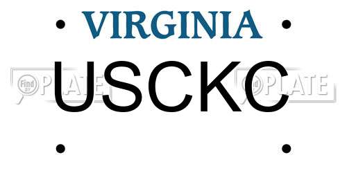 USCKC Virginia License Plate