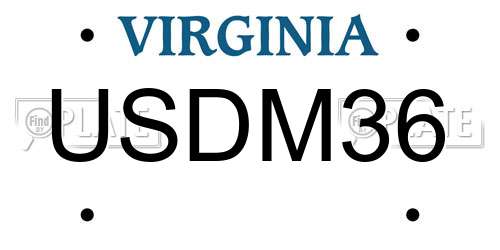 USDM36 Virginia License Plate