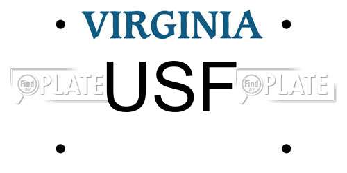 USF Virginia License Plate