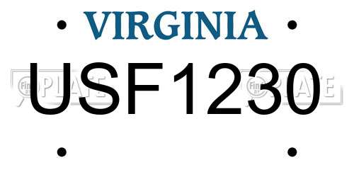 USF1230 Virginia License Plate