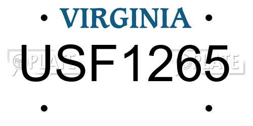 USF1265 Virginia License Plate