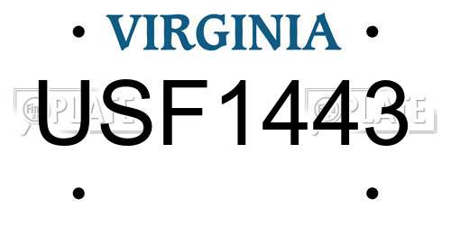 USF1443 Virginia License Plate