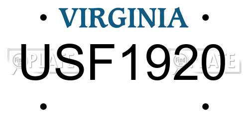 USF1920 Virginia License Plate
