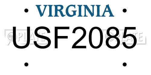 USF2085 Virginia License Plate