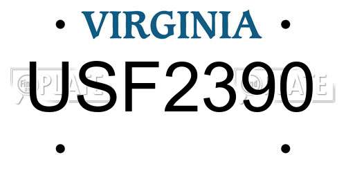 USF2390 Virginia License Plate