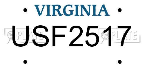USF2517 Virginia License Plate