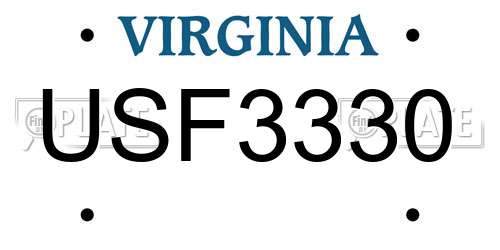 USF3330 Virginia License Plate